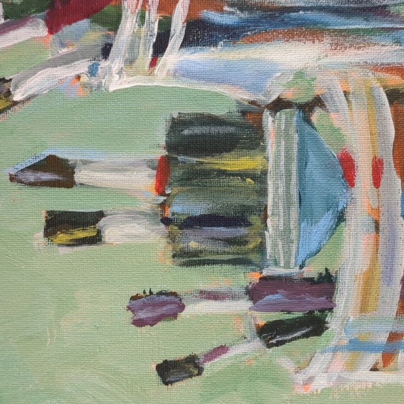 New Painting Green Tools Of The Trade Original Acrylic 11X14 Signed Canvas - Picture 2 of 11